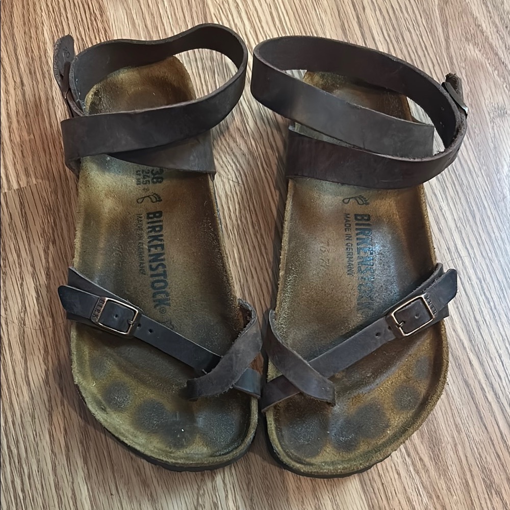 Birkenstock Brown Leather Strappy Women's Sandals